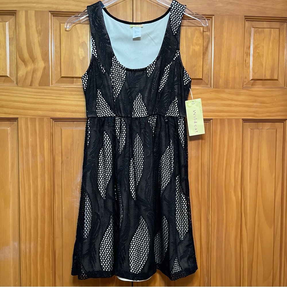 Wildcat Black/Taupe Sleeveless Dress Size Medium NWT